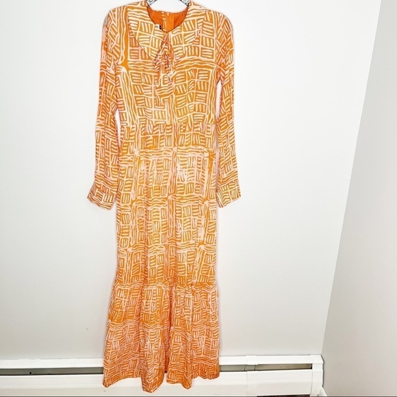 Busayo Orange Dele Maxi Midi Dress Size Small - Picture 2 of 8